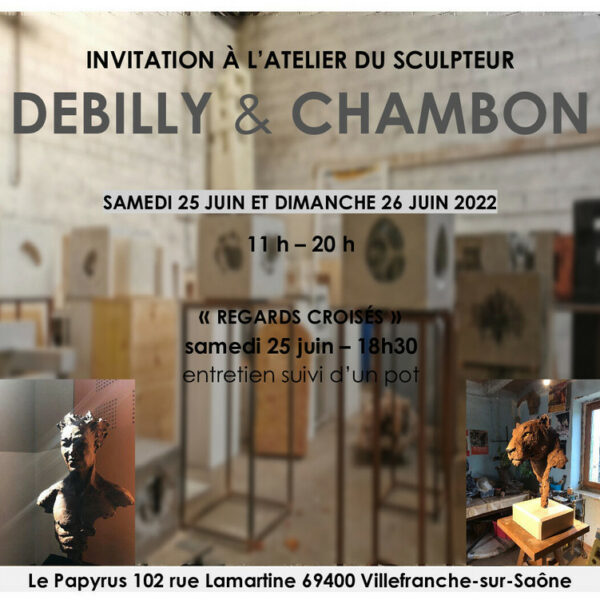 Invitation expo sculpture Debilly Chambon